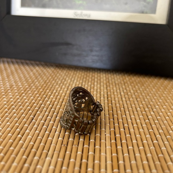 🌀 Aztec stretch silver ring - Picture 11 of 12